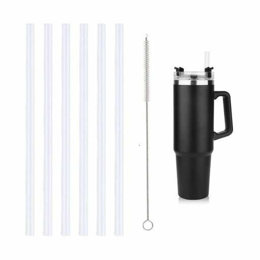 YFFSFDC再利用可能ストロー交換用6本プラスチック30オンスタンブラーストロークリーナーブラシ付き