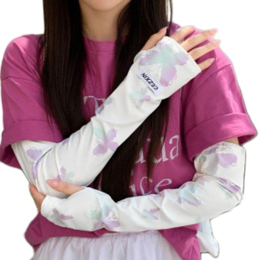 [Lalapala]アームカバーレディースUVカット率99.9%夏アームスリーブゆったり日焼け対策UPF50+ひんやりクール接触冷感腕カバーアイスシルク吸汗速乾紫外線対策ズレ防止肌触り良い通気性快適…