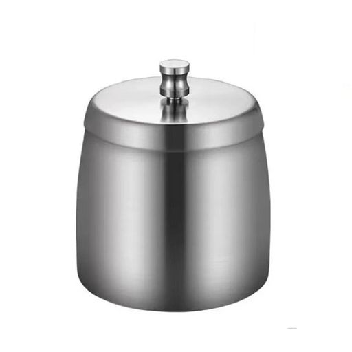 タバコ用蓋付き灰皿ステンレス鋼滑り止めマット付きポータブル厚い材質屋外屋内兼用卓上大容量洗いやすい防風防臭密閉防水洗いやすい10x11.3cm(シルバー)Frenflu