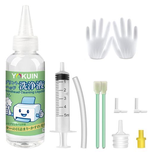 YOKUINプリンタークリーニング液100ml–インクジェットプリントヘッド用洗浄液(エプソン キヤノン ブラザー HP対応)目詰まり 印刷かすれ解消