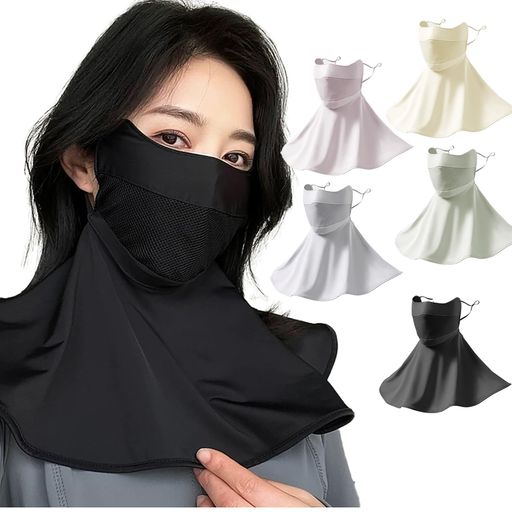 [VEVE&MIKI]フェイスカバーネックガードUPF50夏接触冷感-5°C洗える日焼け防止フ息苦しくない繰り返し吸..