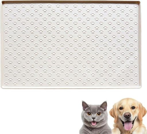 ペット用 【最適サイズ】60x40cmのデザインは、室内のインテリアに溶け込みやすく、汚れも目立ちにくいです。中小型犬の日常使用にぴったりなサイズで、広々としたスペースで愛犬が安心して使用できます。エッジは10mmの高さで液体のこぼれを防止し、角は丸みを帯びた設計で汚れが残りにくく、拭き取りも簡単です。 【安全シリコン素材】100%食品級シリコンで製造、無臭で環境ホルモンの心配がありません。愛犬が直接触れても安心で、食事マットとしても活用可能です。柔らかい質感で足に負担が少なく、老犬や足腰の弱い子犬にも優しい仕様です。長期使用でも劣化しにくく、耐久性に優れています。 【二重滑り止め構造】表面には細かい凹凸加工が施され、トイレシーツのズレを防ぎます。底面は高密着素材で、フローリングやカーペットの上でも安定して設置でき、愛犬が活発に動いても位置がズレることが少ないです。段差が低い設計で、つまずきを防止し、出入りがスムーズです。 【手軽なお手入れと収納】230°Cの熱湯で消毒可能で、除菌と同時に臭いを除去できます。水洗いや布拭きも簡単で、カビの発生を抑えられます。