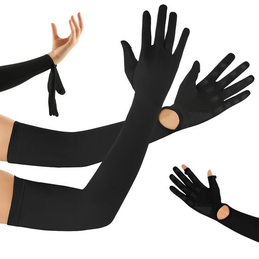 [IRRVIN]アームカバーレディース手袋冷感UVカットアームカバー日焼け防止接触冷感素材2本指出し紫外線対策UPF50+ひんやり涼感吸汗性速乾性通気性男女兼用腕カバー滑り止めサイズ調節可能…