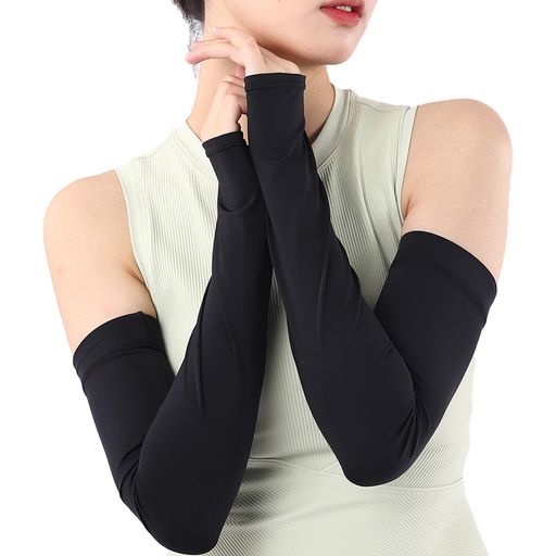 [Eadali]アームカバーUVカットレディース接触冷感腕カバーひんやりUPF50+ロング丈両腕指掛けタイプ日焼け防止吸汗速乾紫外線対策スポーツ/運転用/自転車男女兼用