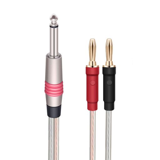 喇叭線 - ipovoq 6.3 mm バナナ 変換 プラグ バナナ 6.3mm 変換 ケーブル 0.75m スピーカー ケーブル banana to 6.35mm モノラル フォン バナナ 6.35 変換 6.3mm TS (0.75M)