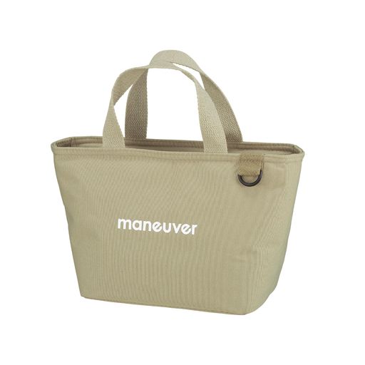 お弁当と水筒がピッタリなコンパクトサイズの「maneuver(マヌーバ)保冷ランチトートバッグS」横長で可愛らしいフォルムで、女性やお子様が持ちやすい。 1人分のお弁当と水筒がちょうど入るので、余計なものは持ち歩かないというミニマリストの方や、女性やお子様にもおすすめな小さめサイズです。 シンプルなデザインで持ち歩きしやすく、軽くてコンパクトなサイズなので、ランチタイムだけでなく、ちょっとした買い物でも気軽にお使いいただけます。