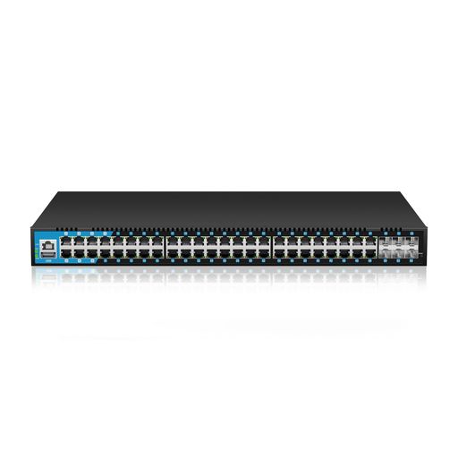 【高性能】KP-9000-54XGPM-X6-ACR PoEスイッチは48個のギガビットPoE+ポート、6個の10G SFPスロットを搭載し、216Gのスイッチング容量で安定した信頼性の高いデータ伝送を実現します。 【パワーオーバーイーサネット】802.3AF/ATに対応し、1ポートあたり最大30W、合計400Wの電力を供給できます。これにより、IPカメラ、ワイヤレスアクセスポイント、VoIP電話などのデバイスに電力を供給することができ、別途電源を用意する必要がありません。 【L2/L2+/L3マネージド】L2/L2+/L3 QoS、IGMPスヌーピング、リンクアグリゲーション、フローコントロールにより、トラフィックに優先順位を付け、ビデオまたは音声データ伝送の高品質を保証します。 【ネットワークセキュリティの強化】802.1Q VLAN、IP-MAC-ポートバインディング、ACL、ポートセキュリティ、DoS防御、ストームコントロール、DHCPスヌーピング、802.1X radius認証などの高度なセキュリティ機能を備えています。