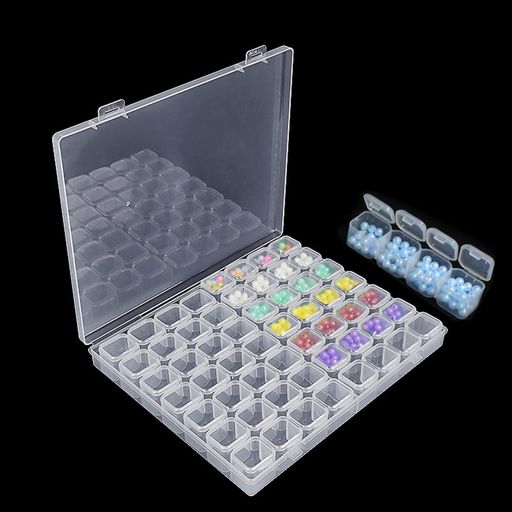 DreaModesパーツケースダイヤモンドアートビーズアクセサリーパーツケースダイヤモンドビーズ収納ネイルパーツ収納小分け独立型小物仕分け(小型_56個)
