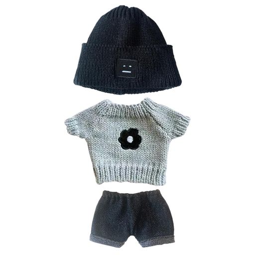 niannyyhouse人形の服20cm着せ替え帽子+セーター+半ズボン3点セットツイストセーターぬいぐるみ用綿人形の服人形ベビー服(b6)