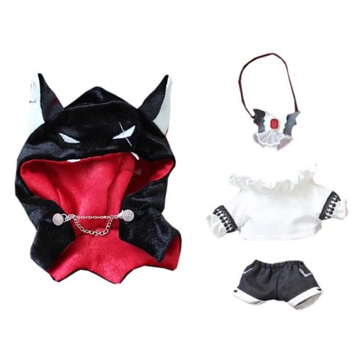niannyyhouse10cm20cmぬいぐるみ服ショールネクタイワイシャツズボンベルトデビルスーツ着せ替えアクセサリー(Black10cm)