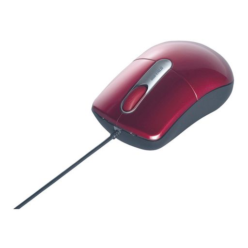 Rakuten - バッファロー BUFFALO 有線光学式マウス 静音/3ボタン/Mサイズ レッド BSMOU27SMRD