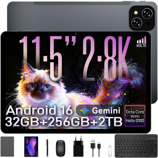 イラスト・お絵描き 【2.8K QHD最強画質・11.5インチ大画面で圧倒的な没入感】TABWEE T12PROは2800x1840の高解像度を誇る11.5インチ大画面ディスプレイを採用したタブレット。細部まで鮮明に映し出し、映画鑑賞やゲーム、電子書籍も驚くほどリアルな映像美で楽しめます。さらにWidevine L1対応により、NetflixやPrime Videoなどの動画配信サービスをQHD高画質で視聴可能。視覚体験を極限まで高めた「最強画質」をその手に。 【Helio G100搭載&amp;32GB+256GBの爆速パフォーマンス】T12PROは最新のAndroid 16システムと、パワフルなHelio G100(MT8781)プロセッサを搭載したタブレットPCです。最大32GBのRAMと256GBの内蔵ストレージにより、複数のアプリ起動や重いゲームもストレスなく動作します。さらに最大1TBのTFカード拡張に対応し、容量不足を気にせず写真や動画をたっぷり保存できます。