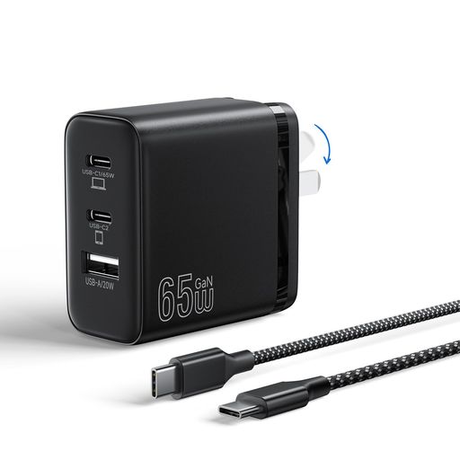 65W 充電器【2M TypeC編込ケーブル&収納ポーチ付き】急速充電器 for MacBook/iPhon...
