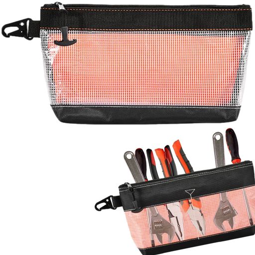 OTIMORA工具収納ポーチ透明PVC防静電防水小型ツールバッグエンジニアメンテナンス電気工事多機能金属フ..