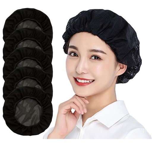 樂天商城 - [Maifunn]衛生キャップ5枚セットキッチン衛生帽給食帽キャップ厨房帽子食品工場通気性男女兼用ブラックMZ8021-Black5