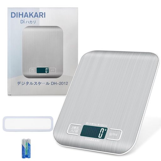 DIHAKARI(Diハカリ)デジタルスケール 防水シール付き 計量器 1g単位 5kg 電子はか...