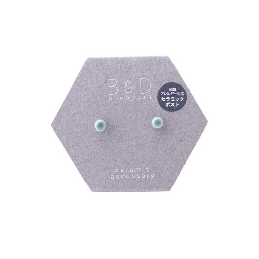 B&Dminoyaki 美濃焼 ピアス (セラミックポスト) 小丸 すっきり緑 KO-S6 直径0.5cm