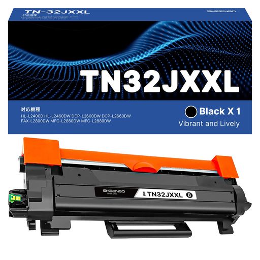 【仕様】:brother TN-32JXXL 大容量 ブラック 互換トナー 1本 【対応型番】:ブラザー TN32JXXL トナーカートリッジ、brother MFC-L2880DW、MFC-L2860DW、FAX-L2800DW、DCP-L2660DW、DCP-L2600DW、HL-L2460DW、HL-L2400D プリンター 【大容量填充】: 約5000枚(A4用紙に5%密度で印字した場合の参考値)低コストで高安定・高発色を実現できます。 【特徴】:安心保障付き、不具合率は2%以下。純正トナーの不具合率0.5~2%に比べ互換トナーの不具合率は3~5%。