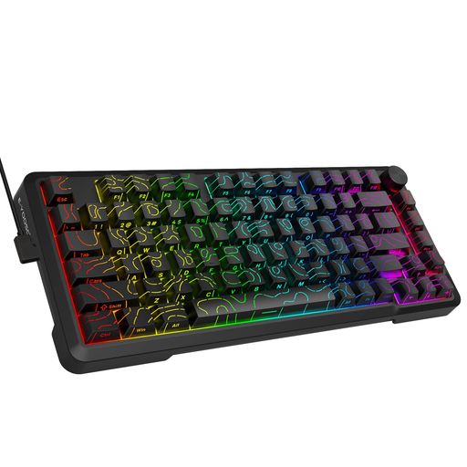 e元素 Z82 メカニカルキーボード 81キー 有線 銀軸 75%カスタム テンキーレス ゲーミングキーボード ホットスワップ US配列