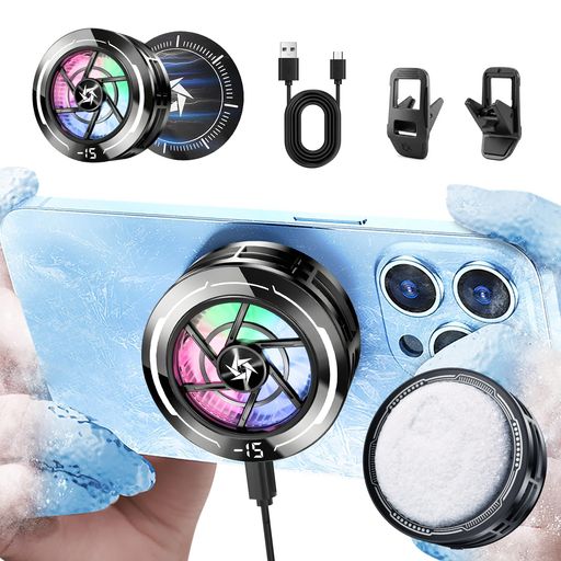 響き住 スマホ 冷却ファン 3秒高速冷却【3段階冷却モード+AI自動定温制御】スマホクーラー 軽量 マグネット式・クリップ式 スマホ散熱器
