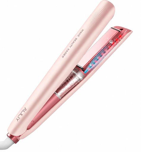 ダメージケア冷感スチーム&amp;超音波レッドライトでヘアケアできます。 3段階温度調整(160°C-180°C-200°C)全髪質対応 AC100-240V日本&amp;海外対応どこでも使えるストレートヘアアイロン ストレート,カール ストレート矯正 【3段階温度調整&amp;1台2役、ストレート&amp;カールOK】わずか49秒で完了予熱!3段階(160°C-180°C-220°C)の温度、1台2役ストレート&amp;カールOK調節で、柔らかい髪も硬い髪も思いのまま。もちろん前髪もきれいに整えられます。2wayヘアアイロンはの二大機能を備え、別途ストレートヘアアイロンを購入する必要がありません。日常の通勤で素早く出かけたい時は、ストレートでさらさらの光沢ヘアに。デートやパーティーで気分を変えたい時は、ふんわりボリュームカールが簡単にでき、シンプルからエレガントまで、様々なスタイリングニーズにお応えします。 【海外対応&amp;小型で軽量、持ち運びやすい】Aliliyミニヘアアイロン本体は重量た177g(コード含む) 長19.5CMのコンパクトさを実現したため、他の市販品より軽量で持ち運びに優れます。