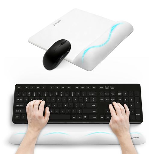 UnivoColorsリストレスト一体型マウスパッド(ワイド)&キーボードリストレスト(Lサイズ)セット手首置き..
