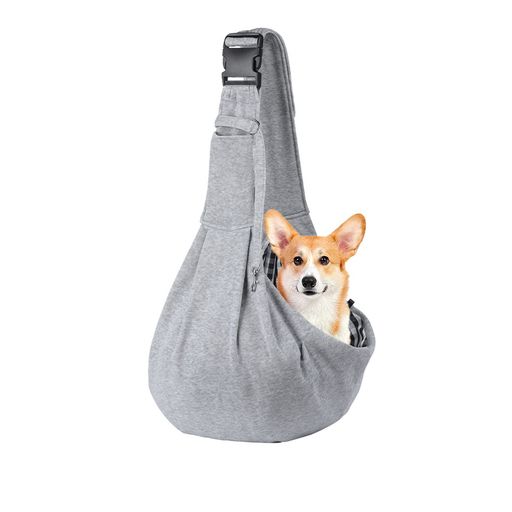 YFFSFDC ペットスリング ペット バッグ 抱っこ紐猫や小型犬 キャリーバッグ 斜めショルダーバッグ お出かけ抱っこ 飛び出し防止用ストラップ付き ポケット付き 通気性 調節可能安全ロープ…