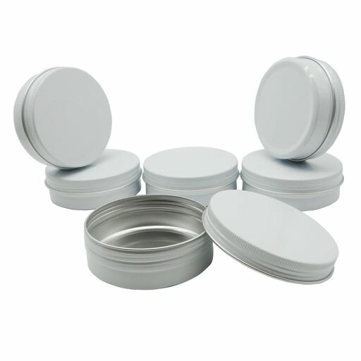 Wopanxye6個パック100g/100ml3ozホワイトアルミニウム缶化粧品詰め替えコンテナーアルミ缶アルミケースクリームケースペイントビーズフェイスクリーム化粧品家庭用、旅行用品、出張ネイル…