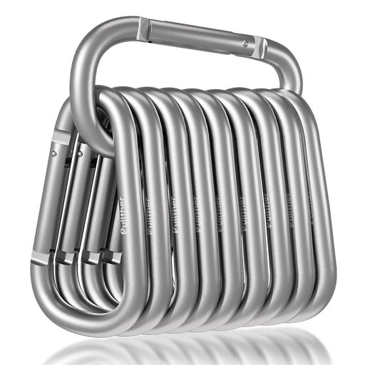 このカラビナはリュックにBluetoothのスピーカー、テントの張り綱、鍵、キーホルダー、釣りの小物などをぶら下げるのに重宝しています。キャンプ、釣りで大活躍してます。 カラビナセットはアルミ素材なので大きくて軽いので使いやすいです。コンパクトで耐久性があり、車のメッシュネット用、ザックへの小物吊り下げ用、テントロープ接続用などの色々な場面で使っています。 キャンプカラビナはテントやタープ設営時、簡単に装着でき、強い風でも破損する事無くしっかり使えています。本大型カラビナは登山、クライミング用途では使用できませんのでご注意ください。 釣りカラビナの材質:アルミニウム合金。サイズ:約60mmx33mm。 Pulltherでは、さまざまな釣り小物の販売に専念します。お客様の満足を追求し、お客様に最高品質の製品・サービスをお届けできるよう、Pulltherは日々努めて参ります。