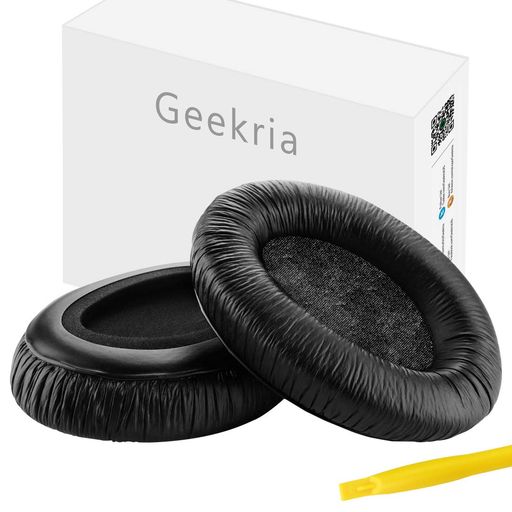Geekriaイヤーパッド互換性パッドゼンハイザーSennheiserHD280/HD280-Pro/HD281HMD280/HMD281ヘッドホンに対応パッドイヤー/イヤーカップ(プロテインレザー/ブラック)