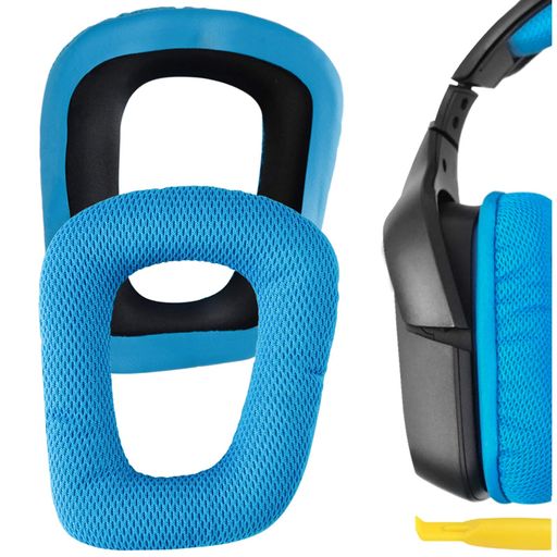 乐天商城 - Geekriaイヤーパッド互換性パッドロジクールLogitechG930G430G432G332G35F450ヘッドホンに対応パッドイヤー/イヤーカップ(メッシュファブリック/ブルー)