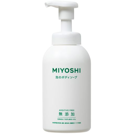 無添加 合成界面活性剤、香料、着色料、防腐剤、すべて無添加。 豊かな泡で全身を優しく包み込んで洗う、泡状のボディソープ。 内容量:500mL 原産国:日本 商品サイズ (幅x高さx奥行) :78x205x78mm