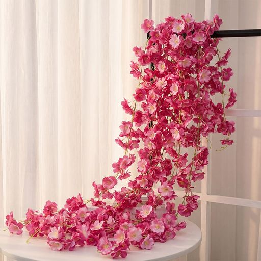 造花 桜 吊り下げ 桜の花 藤の花 ピンク 4本入 長さ180 CM 枯れない花 シルクフラ...