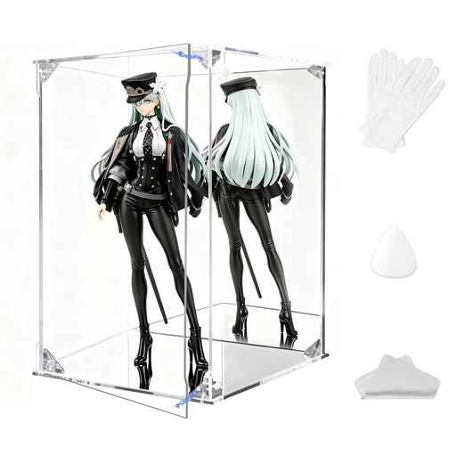 KrystaCase コレクションケース フィギュアケース アクリルケース UVカット 台座ミラー・背面ミラー  ディスプレイケース 積み重ね 高い透明度 耐用 防…