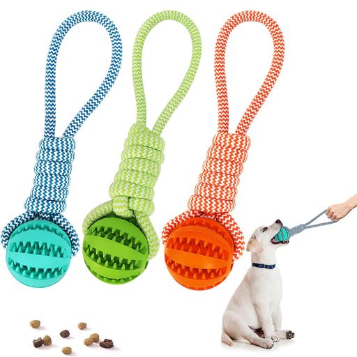 CANPLUS3個パックおもちゃ人気噛むぬいぐるみボールおやつボールノーズワーク餌入れロープ紐ひっぱりっ..