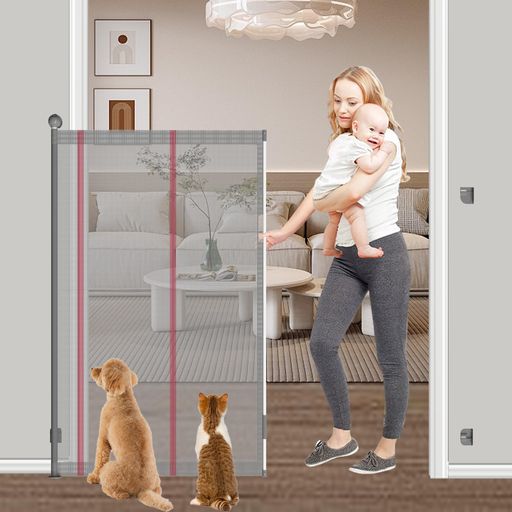 Seogvaベビーゲートロール高さ145cm最大取付幅200cm階段上バリアフリー段差なしロングゲートロール式ハイタイプゲートロールタイプゲートロール式ゲートペットゲート安全ゲート赤ちゃん…