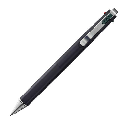 【仕様】黒にこだわる3色ボールペン「ボールサインiD 3C」/0.4mm/ブラックボディ 【インク色】Cパターン(フォレストブラック,ピュアブラック,レッド)。さりげなく個性を表現できる3色。 【特徴1】金属製のクリップ・ペン先、ミニマルなスライダー、丸みのある六角ボディなど、上質感あふれるデザイン。 【特徴2】なめらかな書き心地で疲れにくい水性顔料ゲルインキを使用。細かい文字もはっきり鮮やかに書ける。 【一本あたりサイズ/重さ/材質】14.7xφ1.2cm/13g/軸:ABS、クリップ:ステンレス、スライダー:ABS・エラストマー、先栓:真鍮
