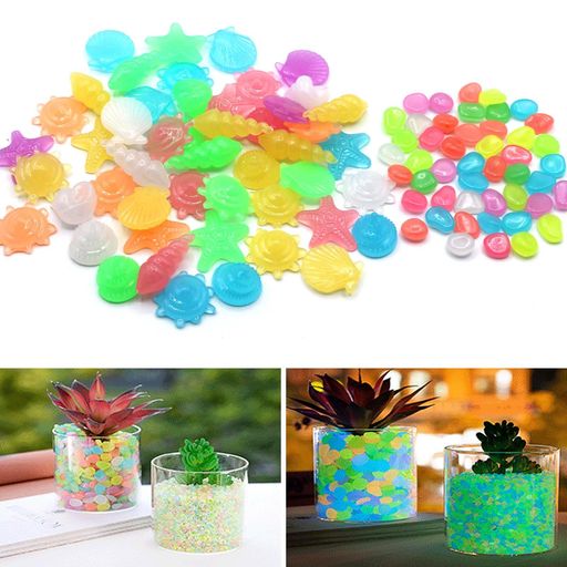 夜光石【100個セット】金魚鉢アアクアリウム石蓄光石DIYアクアリウム用品、ミックスカラー、花瓶用ガー..