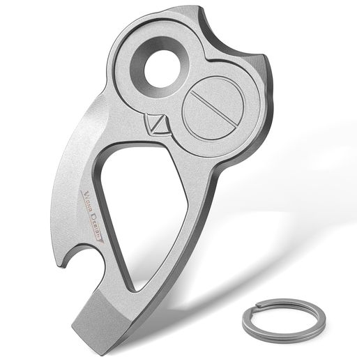 樂天商城 - TISURチタンキーホルダーマルチツール栓抜きバール工具EDCツールプライバー小型携帯ポケットツール可愛いメンズキーチェーンプレゼントキーリング付き(グレー/フクロウの形1個)