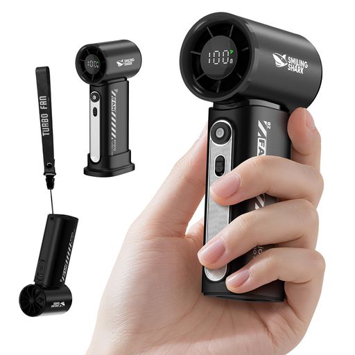 SmilingSharkハンディファンTF02【2025新登場・ミニサイズ】携帯扇風機強力20000RPM100段階風量調節12H..
