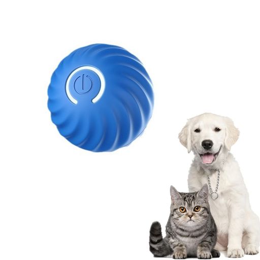 犬ボール犬おもちゃブルー電動ボール自動光の弾むボールUSB充電自動回転お留守番中小型犬の運動不足対策ストレス解消耐久性安全ペット用品一人遊び(青)