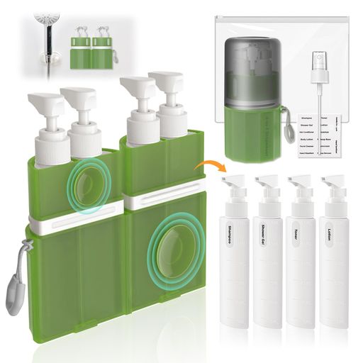 トラベル ボトル 4in1 旅行用 シャンプーボトル 旅行 ボトル, グリーン nextstore0507-10065151 NEXT STORE17 パッケージ画像