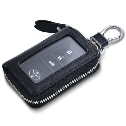 [Tonriga] スマートキーケース メンズ 本革 クリア窓 キーホルダー カバー型 レディース 車キーケース 1つ内側ポケット ファション シンプル ブラック