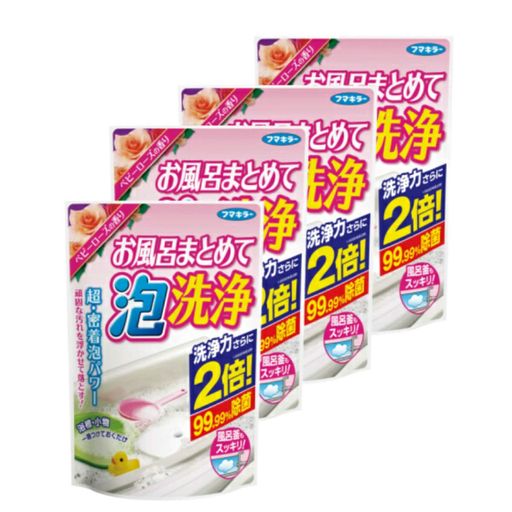 浴槽 残り湯にまぜて一晩つけおきするだけで浴槽や浴槽周りの小物を洗浄できる洗剤 おふろ用です。 普段のお掃除では落としきれない汚れに。1つ穴・2つ穴どちらでも使用可能。 〈香り〉ベビーローズの香り 〈原産国〉日本 〈内容量〉230gx4個