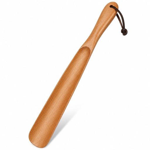 [ZOMAKE] 靴べら 木製 38cm ブナ材 シューホーン なめらかな仕上げ ストラップ付き...