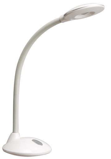 高効率で消費電力が低く、明るさ320ルーメンのLEDデスクライト。軽量で持ち運びが容易なため、デスクやテーブルで使用するのに適しています。 サイズ:約幅100x奥行225x高さ280mm、本体重量:約460g セット内容・付属品:本体、ACアダプター 明るさ:320ルーメン、直下照度(25cm最大時):2500ルクス 電源:ACアダプター(入力:AC100-240V 50/60Hz、出力:DC10V 350mA) 入力電圧:DC10V、入力電流:350mA、消費電力:3.5W
