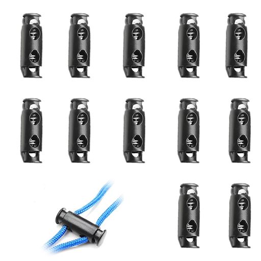 【プラスチック製ロープロック】12個の黒いスプリング式ストッパー固定具が付属し、日常の使用や交換に十分な数量です。穴径:4mm、総寸法:25x8mm。 【高品質素材】ロープロックはプラスチック素材で製造されており、耐久性があり軽量で、摩耗に強く、破損や錆びにくく、長寿命で色褪せません。ファッション性の高い色とモダンなデザインで、あなたの服装をより魅力的でスタイリッシュに見せます。 【スプリング式設計】二重穴のロープロックはロープの固定に便利で、ロープを切断しません。堅牢なスプリング式設計を採用し、安定したグリップを提供し、ロープや引き紐の滑りを防ぎ、ロープロックを緊密かつ安全に保持します。 【幅広い用途】吊りロープ、引き紐、スーツケース、衣類、バックパック、スポーツウェア、フーディ、靴紐、洗濯袋、ジャケット、帽子、収納袋、ハンモック、テント、アウトドアなど、多様な用途に広く使用されています。 【簡単操作】ボタンを押して保持し、同時に引き紐をロックの穴に通します。引き紐が通ったらボタンを離し、必要な位置に調整します。ロープロックは引き紐を固定し、外れにくくします。