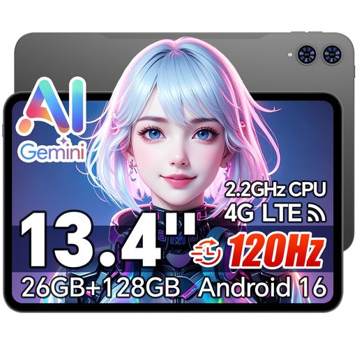 TECLAST Android16 タブレット 13インチ 120Hz 大画面 2K IPSディスプレイ 128GB ROM+2TB TF拡張
