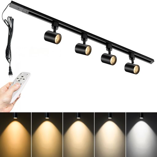 OTeedo ダクトレール 照明 フルセット LEDスポットライト4灯付き 80W形相当照明ス...