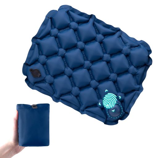 TRIWONDERエアークッションレジャーシート厚手一人用飛行機快適グッズ旅行出張お尻が痛くならないポータブルクッションエアー座布団折りたたみコンパクト夜行バス(ブルー)